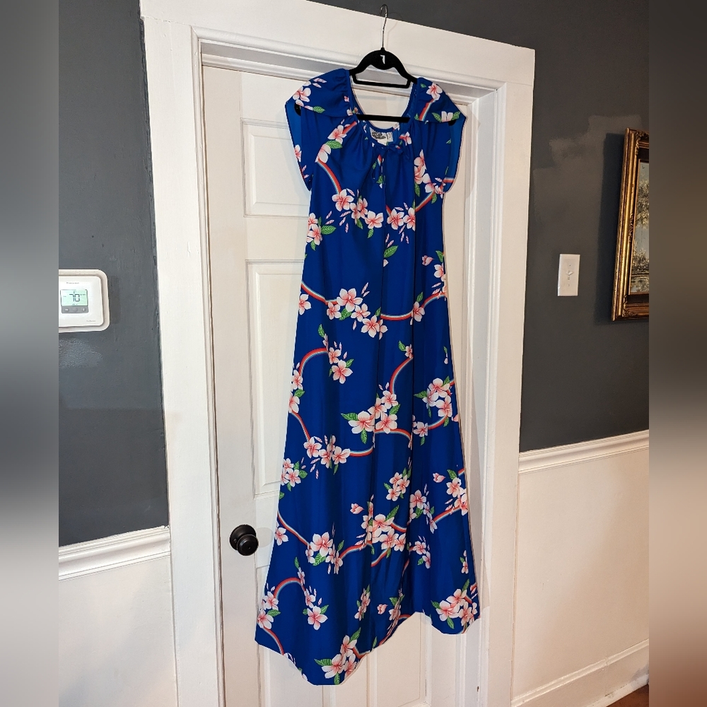 Hilo Hatties Vintage Hawaiian Maxi Dress Small Tropical Floral Beach - Picture 4 of 11
